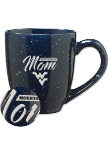 West Virginia Mountaineers Mom 16oz Speckle Ceramic Mug - Navy Blue