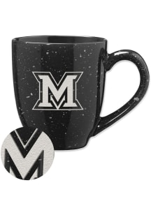 Miami RedHawks 16oz Speckle Ceramic Mug - Black
