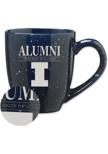 Illinois Fighting Illini 16oz Alumni Speckled Ceramic Mug - Navy Blue