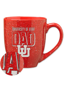 Utah Utes 16oz #1 Dad Speckle Ceramic Mug - Red