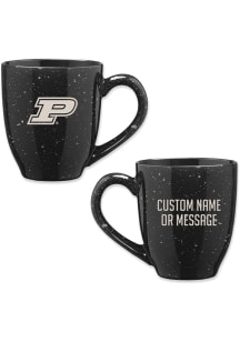 Purdue Boilermakers Personalized 16oz Speckle Ceramic Mug - Black