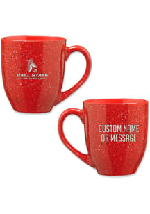 Ball State Cardinals Personalized 16oz Speckle Ceramic Mug - Red
