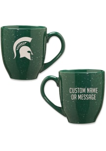 Michigan State Spartans Personalized 16oz Speckle Ceramic Mug - Green