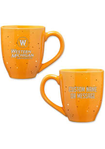 Western Michigan Broncos Personalized 16oz Speckle Ceramic Mug - Yellow