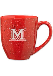 Miami RedHawks Personalized 16oz Speckle Ceramic Mug - Red