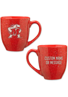 Maryland Terrapins Personalized 16oz Speckle Ceramic Mug - Red