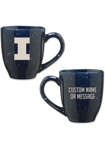 Illinois Fighting Illini Personalized 16oz Speckle Ceramic Mug - Navy Blue