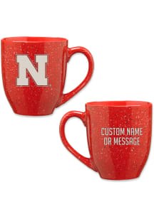 Nebraska Cornhuskers Personalized 16oz Speckle Ceramic Mug - Red