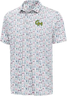 Antigua George Mason University Mens White Freedom Short Sleeve Polo