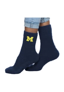 Michigan Wolverines Womens Fuzzy Slipper Womens Quarter Socks