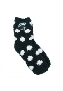 Michigan State Spartans Polka Dot Fuzzy Womens Quarter Socks