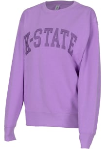 K-State Wildcats Womens Lavender Sport Wordmark Crew Sweatshirt