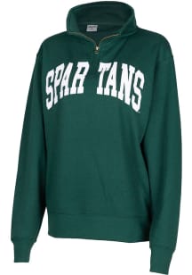 Michigan State Spartans Womens Green Sport Qtr Zip