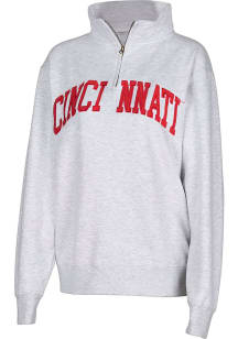 Cincinnati Bearcats Womens Ash Sport Qtr Zip