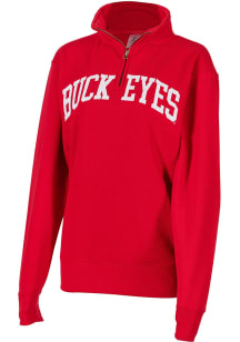 Ohio State Buckeyes Womens Red Sport Design Qtr Zip
