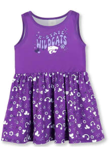 K-State Wildcats Toddler Girls Purple Printed Short Sleeve Dress