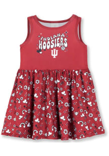 Indiana Hoosiers Toddler Girls Cardinal Printed Short Sleeve Dress