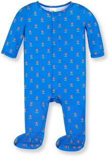 Kansas Jayhawks Baby Blue Magnetic Loungewear One Piece Pajamas