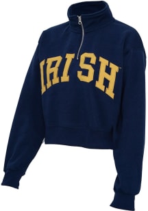 Notre Dame Fighting Irish Womens Navy Blue Sport Cropped Qtr Zip