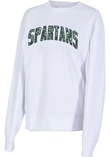 Michigan State Spartans Womens White Sport Performance Crew Sweatshirt