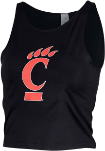 Cincinnati Bearcats Womens Black Cropped First Down Tank Top