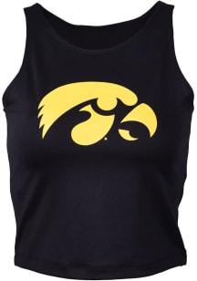 Iowa Hawkeyes Womens Black Cropped First Down Tank Top
