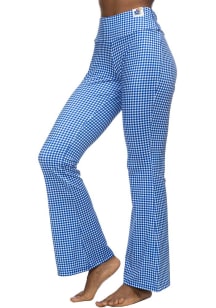 Kansas Jayhawks Womens Blue Gingham Flare Pants