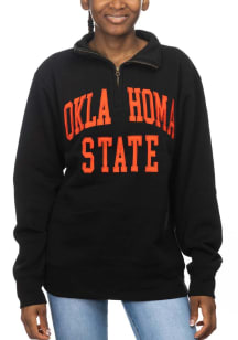 Oklahoma State Cowboys Womens Black Sport Fleece Qtr Zip