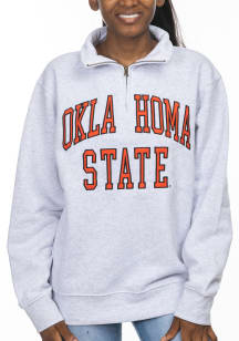 Oklahoma State Cowboys Womens Ash Sport Fleece Qtr Zip