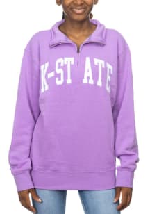 K-State Wildcats Womens Lavender Sport Fleece Qtr Zip