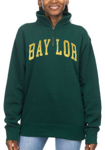 Baylor Bears Womens Green Sport Fleece Qtr Zip