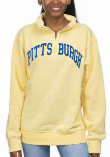 Pitt Panthers Womens Yellow Sport Fleece Qtr Zip