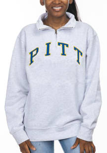Pitt Panthers Womens Ash Sport Fleece Qtr Zip