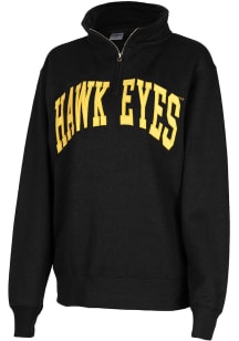 Iowa Hawkeyes Womens Black Sport Fleece Qtr Zip