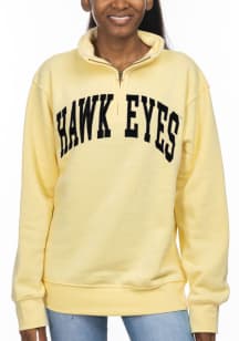 Iowa Hawkeyes Womens Yellow Sport Fleece Qtr Zip