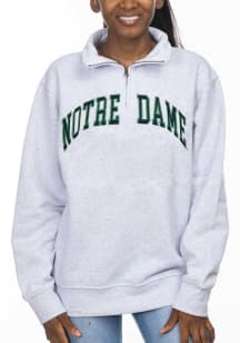 Notre Dame Fighting Irish Womens Ash Sport Fleece Qtr Zip