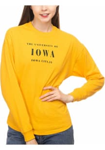 Iowa Hawkeyes Womens Gold Drop Shoulder LS Tee