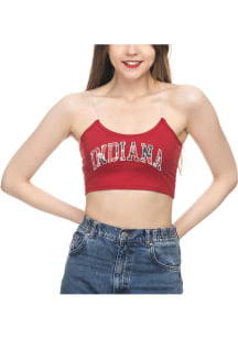 Indiana Hoosiers Womens Crimson Crop Skinny Strap Tank Top