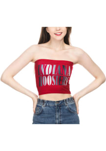 Indiana Hoosiers Womens Crimson Tube Top Tank Top