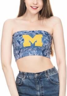 Michigan Wolverines Womens Blue Vapor Bandeau Tank Top