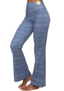 Michigan Wolverines Womens Blue Gingham Flare Pants
