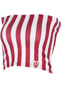 Indiana Hoosiers Womens Crimson Striped Tube Tank Top