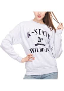 K-State Wildcats Womens Ash Sport Crew Sweatshirt