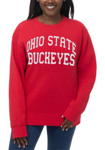 Ohio State Buckeyes Womens Red Sport Crew Sweatshirt
