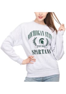 Michigan State Spartans Womens Ash Sport Crew Sweatshirt