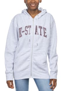 K-State Wildcats Womens Ash Cold Long Sleeve Full Zip Jacket