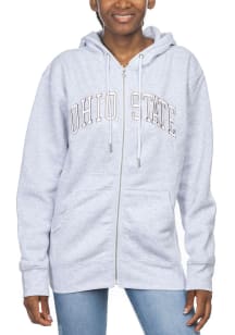 Ohio State Buckeyes Womens Ash Cold Long Sleeve Full Zip Jacket