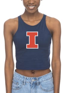 Illinois Fighting Illini Womens Navy Blue First Down Tank Top