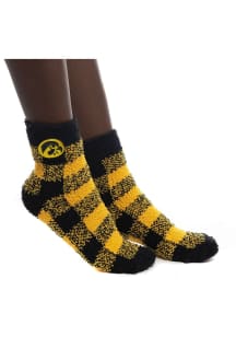 Iowa Hawkeyes Buffalo Check Design Womens Quarter Socks