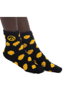 Iowa Hawkeyes Fuzzy Dot Womens Quarter Socks